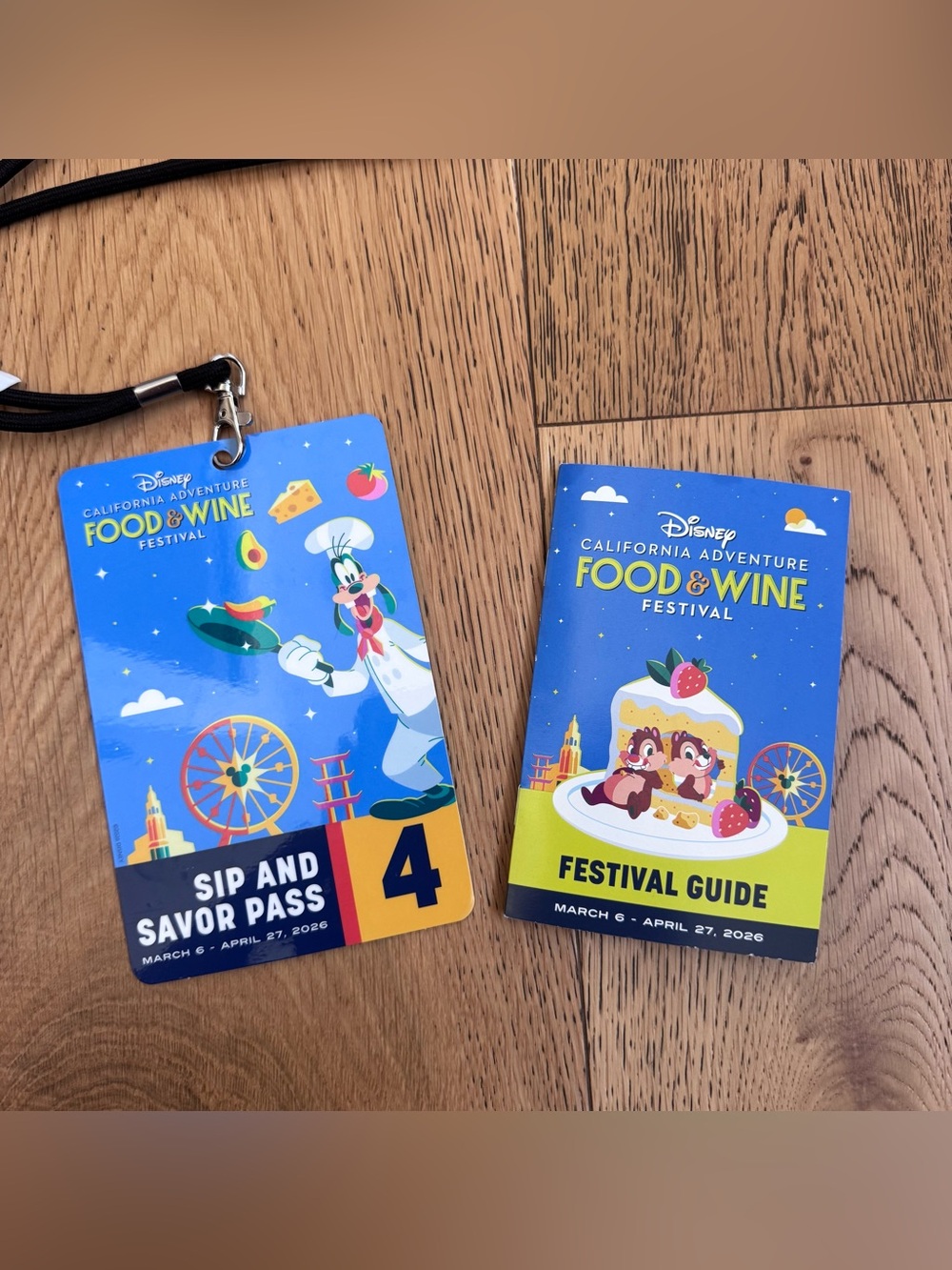 DISNEYLAND CALIFORNIA ADVENTURE DCA FOOD & WINE FESTIVAL GUIDE & LANDYARD 2026